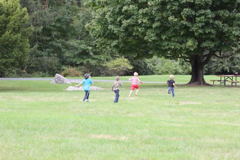 playing in field