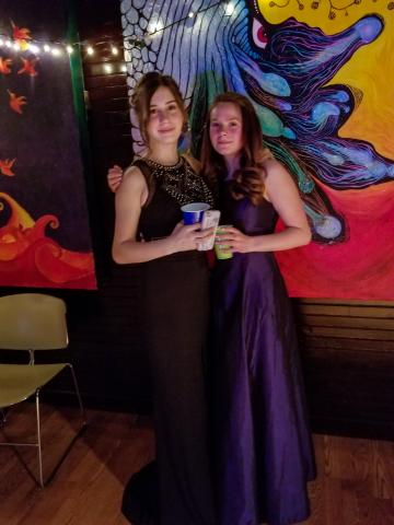 Girls Dressed up for Formal Dance