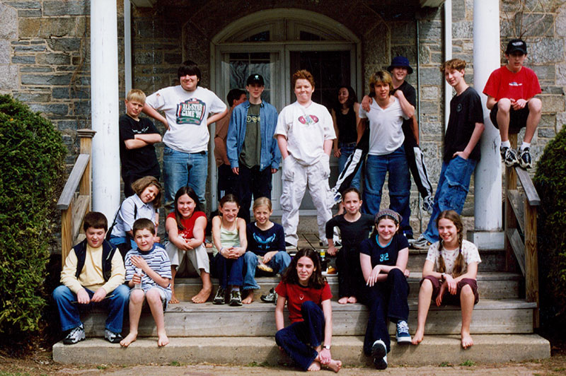 student group on stairs