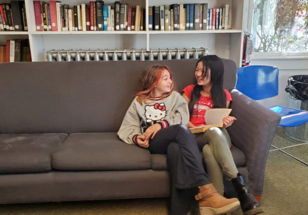 2 students on couch