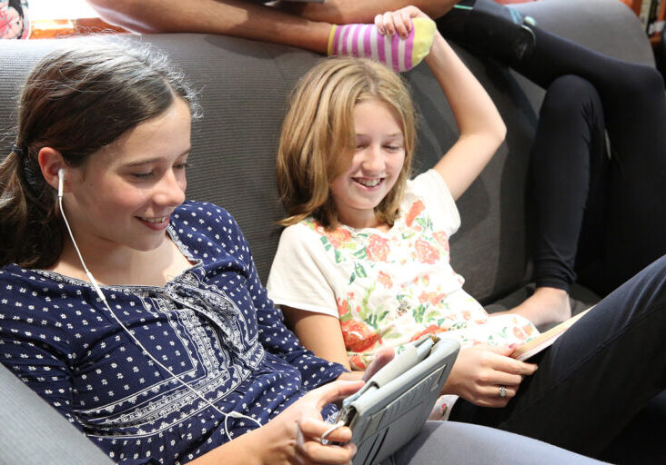 kids on tablets